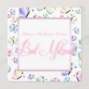 Invitation Bar Mitsva papillon