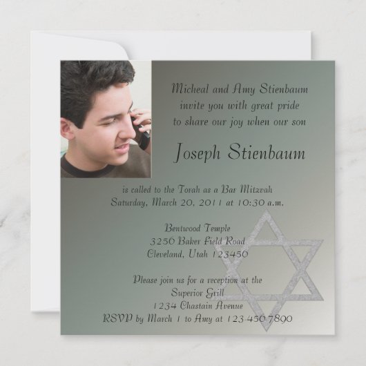 Invitation Bar Mitzvah (Devant)