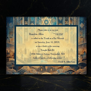 Invitation Bar Mitzvah Abstrait Arrière - plan Israël