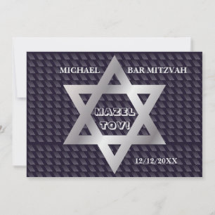 Invitation Bar Mitzvah Anniversaire Motif moderne