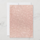 Invitation Bar Mitzvah aquarelle florale pailletée or rose (Dos)