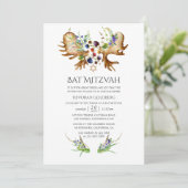 Invitation Bar Mitzvah aquarelle forêt rustique (Debout devant)