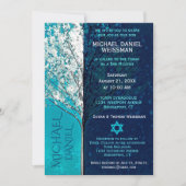 Invitation Bar Mitzvah Arbre de vie avec étoiles (Devant)