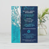 Invitation Bar Mitzvah Arbre de vie avec étoiles (Debout devant)