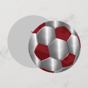 Invitation Bar Mitzvah Argent et balle de football rouge