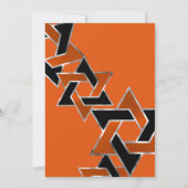 Invitation Bar Mitzvah Argent Orange Black Star de David (Dos)