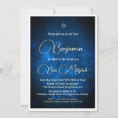 Invitation Bar Mitzvah Astral céleste étoile de lune David (Devant)