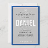 Invitation BAR MITZVAH athlétique moderne garçon audacieux bl (Devant)