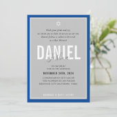 Invitation BAR MITZVAH athlétique moderne garçon audacieux bl (Debout devant)