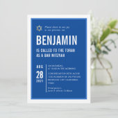 Invitation BAR MITZVAH audacieux clair moderne géométrique bl (Debout devant)