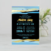 Invitation Bar Mitzvah avec feuille d'or (Debout devant)