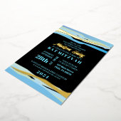 Invitation Bar Mitzvah avec feuille d'or (Rotation)