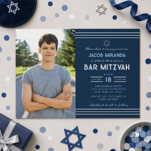 Invitation Bar Mitzvah avec photo