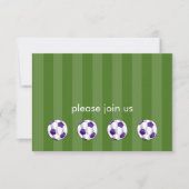 Invitation Bar Mitzvah Balle de football violet et blanc RSVP (Devant)
