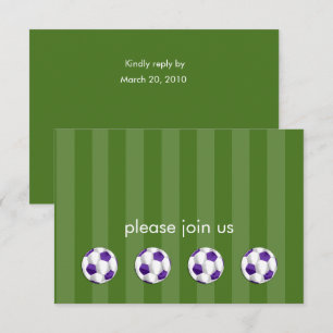 Invitation Bar Mitzvah Balle de football violet et blanc RSVP
