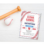 Invitation Bar Mitzvah Baseball<br><div class="desc">Célébrez l'âge de votre petit-fils et invitation de votre famille pour regarder le challah se faire trancher avec cette invitation à coudre de baseball bar mitzvah. //CORRESPONDANCE CARTE RSVP DANS LE MAGASIN//</div>