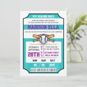 Invitation Bar Mitzvah BILLET DE BASEBALL (Debout devant)