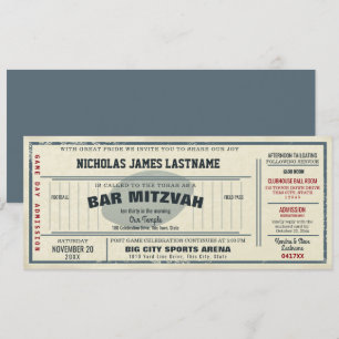 Invitation Bar Mitzvah Billet Vintage Football
