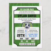 Invitation Bar Mitzvah BILLET VIP FOOTBALL (Devant / Derrière)