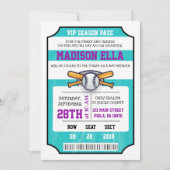 Invitation Bar Mitzvah Billets BASEBALL (Devant)