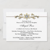 Invitation Bar Mitzvah blanc et or (Dos)