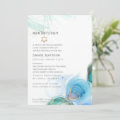 Invitation Bar Mitzvah Bleu Abstrait (Debout devant)