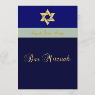 Invitation Bar Mitzvah/bleu clair + foncé/personnalisez votre