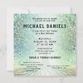 Invitation Bar Mitzvah Bleu et Arbre Vert de la Vie (Dos)