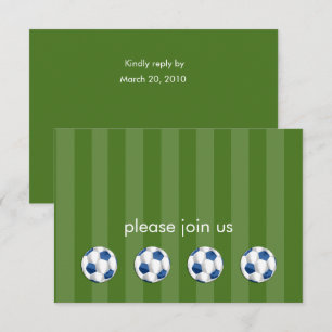 Invitation Bar Mitzvah Bleu et Bal de Football Blanc