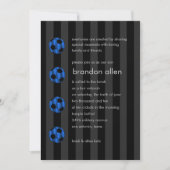 Invitation Bar Mitzvah Bleu et Black Soccer Ball (Devant)