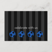 Invitation Bar Mitzvah Bleu et Black Soccer Ball (Devant)