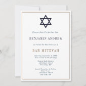 Invitation Bar Mitzvah bleu marine or classique  (Devant)