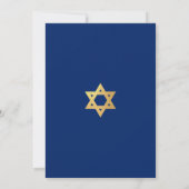 Invitation Bar Mitzvah Bleu Royal Étoile de David Simple (Dos)