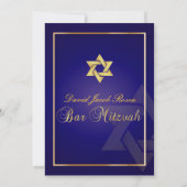 Invitation Bar Mitzvah/ bleu royal/or (Dos)