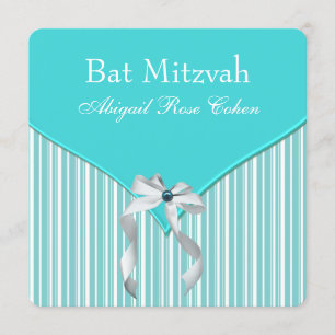 Invitation Bar Mitzvah bleu sarcelle