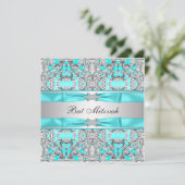 Invitation Bar Mitzvah Bleu Turquoise (Debout devant)