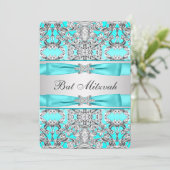 Invitation Bar Mitzvah Bleu Turquoise (Debout devant)