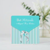 Invitation Bar Mitzvah Bleu Turquoise (Debout devant)