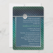 Invitation Bar Mitzvah Bleu, Vert, Argent (Devant)