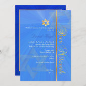 Invitation Bar Mitzvah/blue/gold (Devant / Derrière)