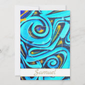 Invitation Bar Mitzvah Blue Modern Photo Star De David (Dos)