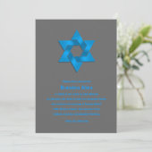 Invitation Bar Mitzvah Blue sur Grey, Star de David (Debout devant)