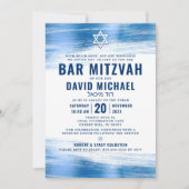 Invitation Bar Mitzvah Bold Moderne Marine Typographie Blue F (Devant)