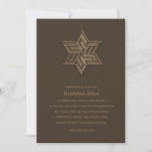 Invitation Bar Mitzvah Brown Tones Star de David (Devant)