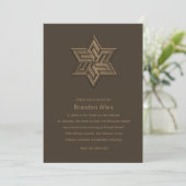 Invitation Bar Mitzvah Brown Tones Star de David (Debout devant)