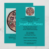 Invitation Bar Mitzvah - Cercle De La Vie Hamsa (Devant / Derrière)