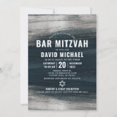 Invitation Bar Mitzvah Charcoal Grey Silver Foil Bold Modern (Devant)