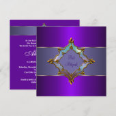 Invitation Bar Mitzvah Chauve-Souris Violette (Devant / Derrière)