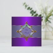 Invitation Bar Mitzvah Chauve-Souris Violette (Debout devant)