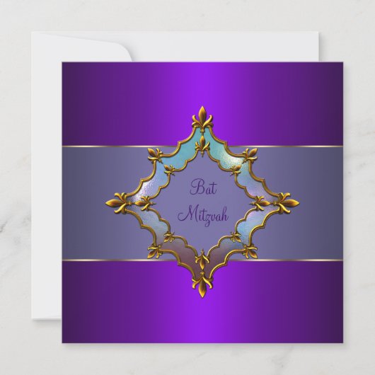 Invitation Bar Mitzvah Chauve-Souris Violette (Devant)